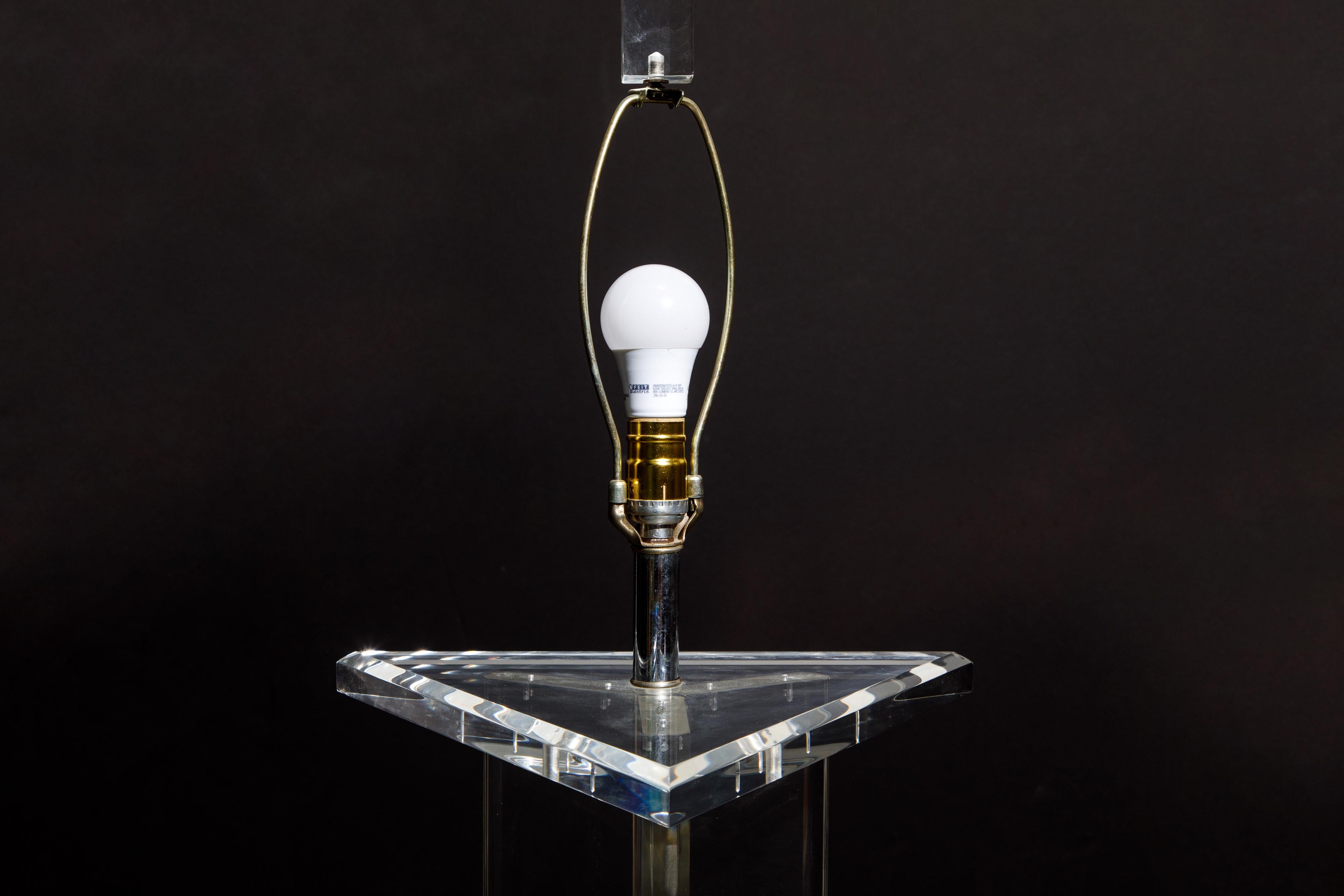 Modern Lucite Floor Lamp by Marlee, circa 1970s, Signed 3