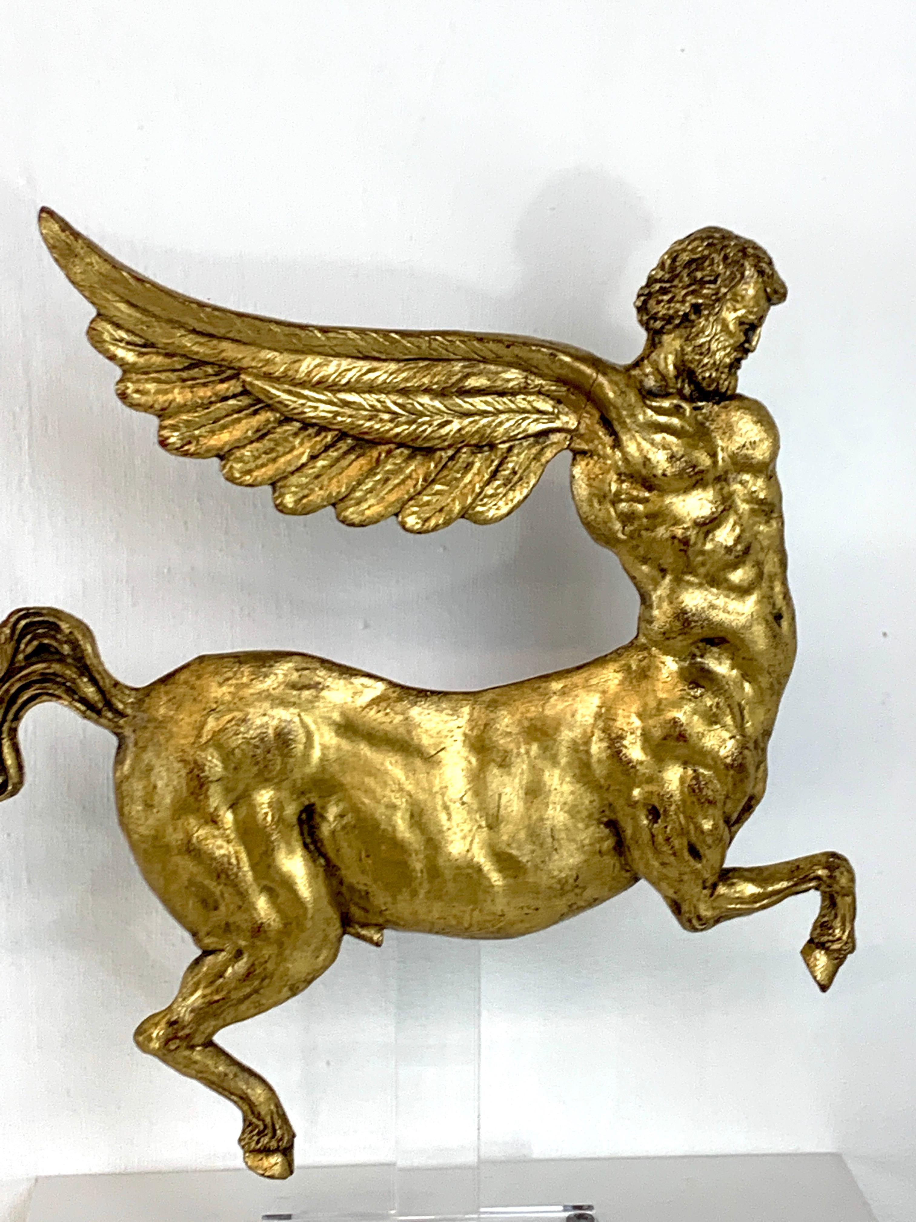 Classical Greek Modern Lucite and Gilt Lacquer Figure of a Centaur For Sale