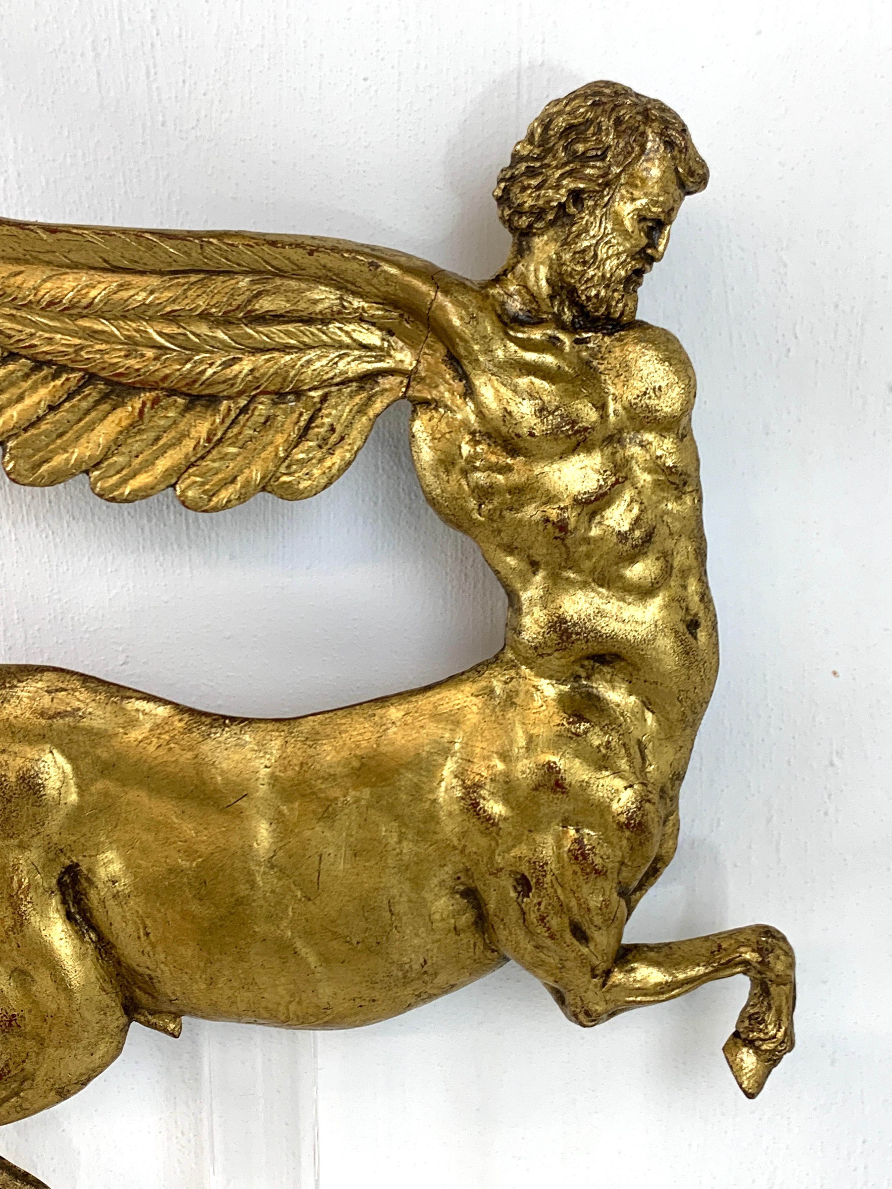 European Modern Lucite and Gilt Lacquer Figure of a Centaur For Sale