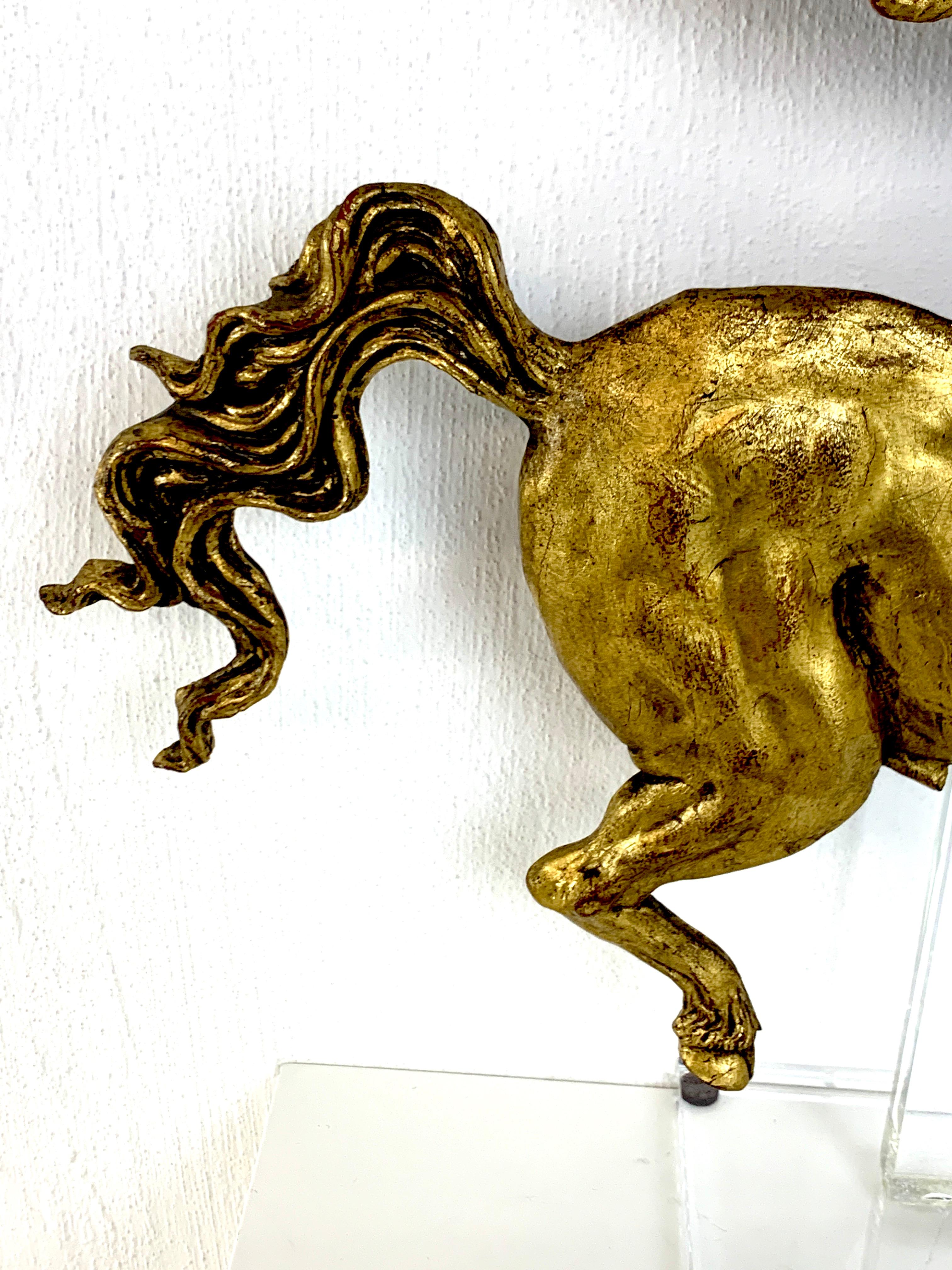 Modern Lucite and Gilt Lacquer Figure of a Centaur For Sale 1