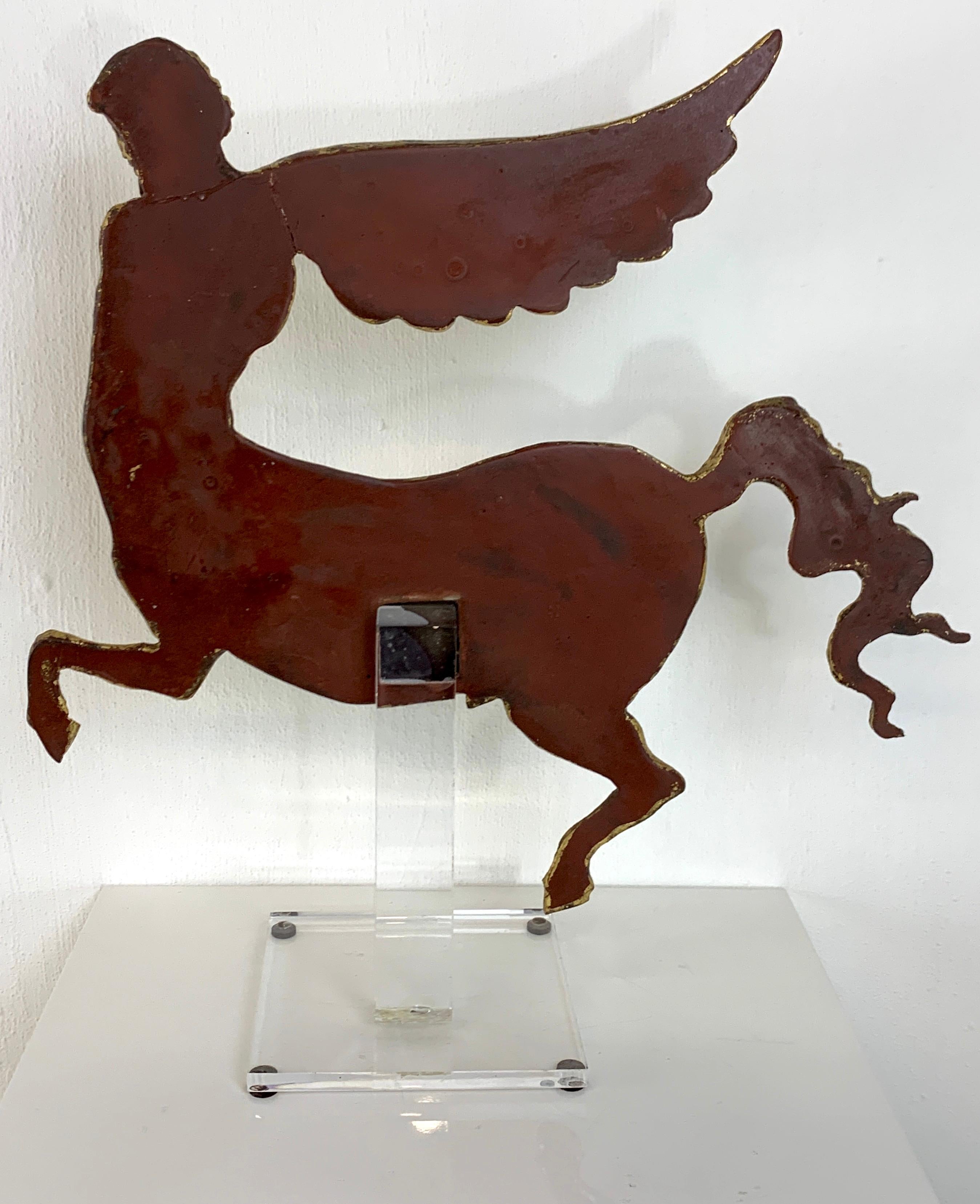 Modern Lucite and Gilt Lacquer Figure of a Centaur For Sale 2