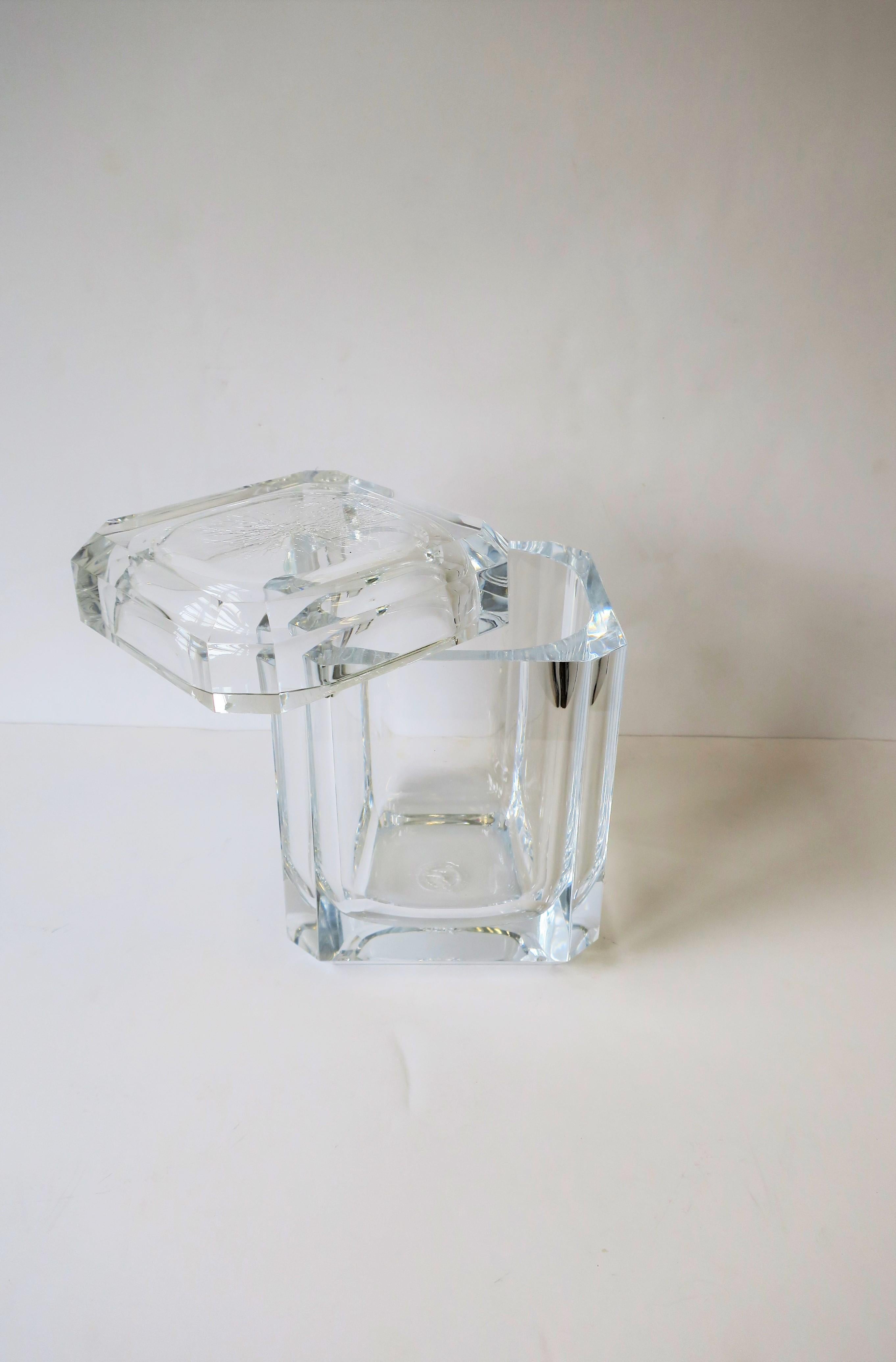 Acrylic Modern Lucite Ice Bucket or Box