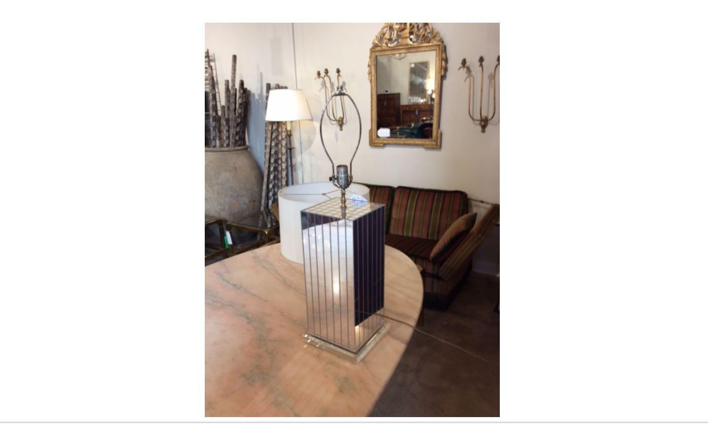 Modern Lucite Mirror Lamp For Sale 7