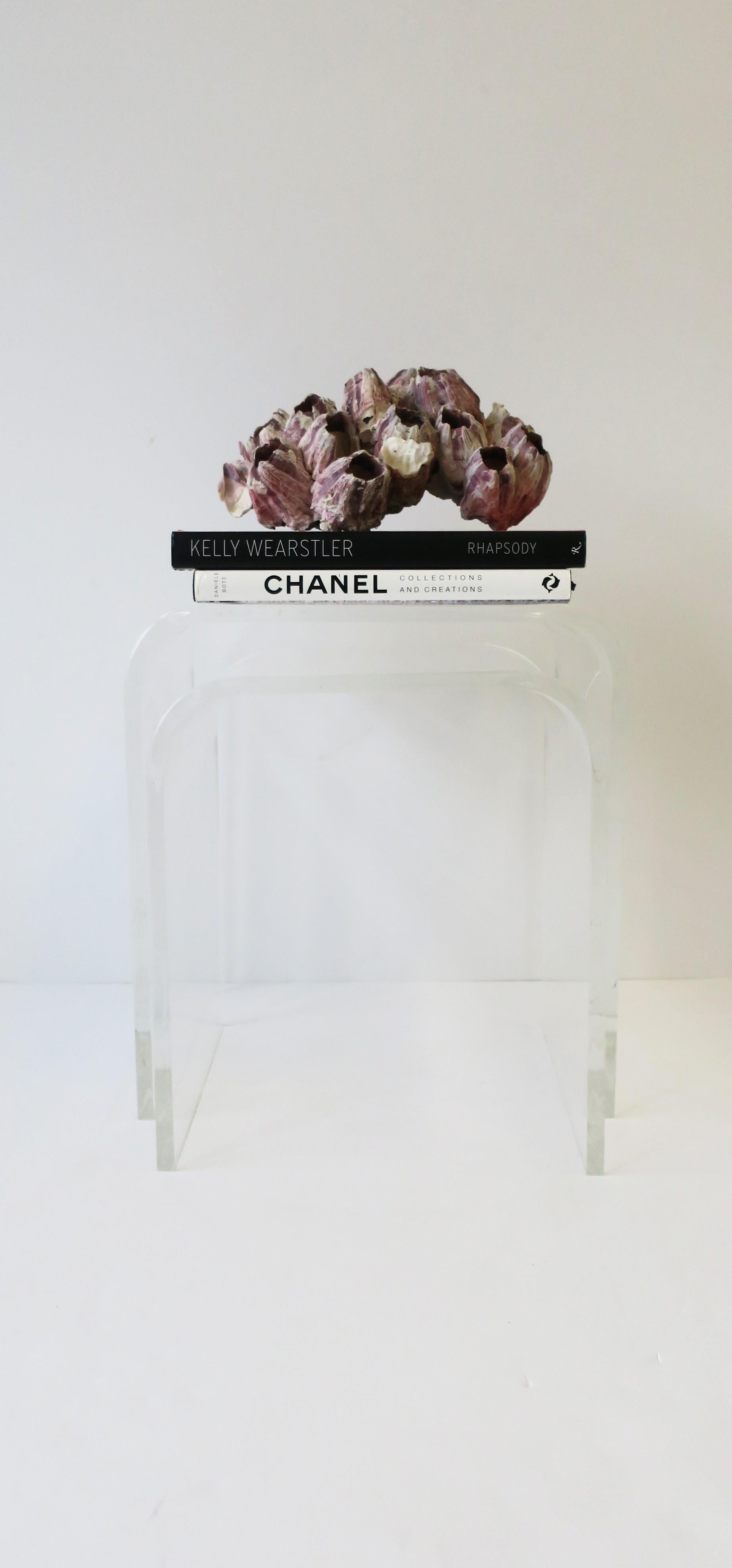 Modern Lucite Side Nesting Tables with Waterfall Edge 3