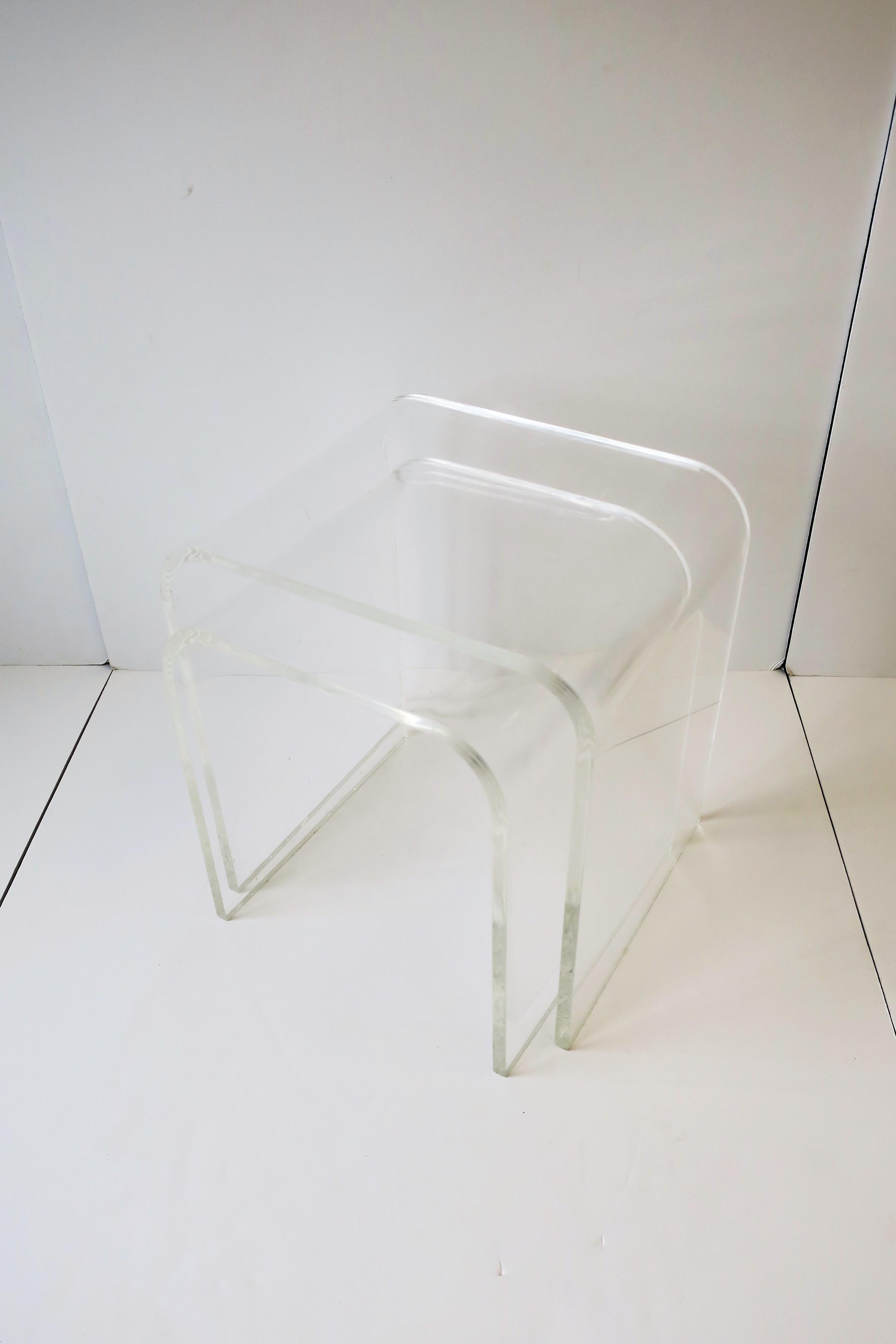 20th Century Modern Lucite Side Nesting Tables with Waterfall Edge