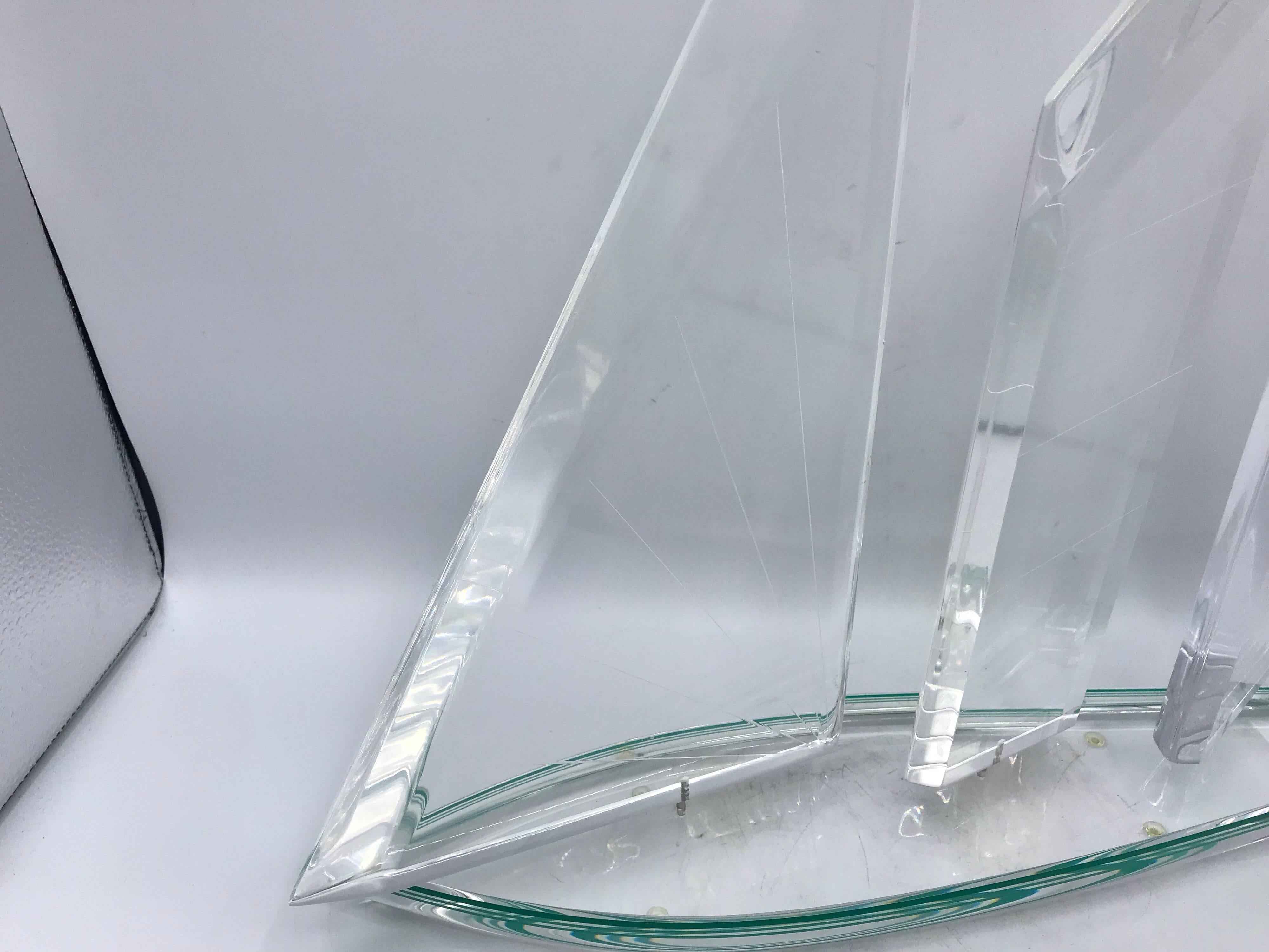 20th Century Modern Lucite Sailboat Sculpture