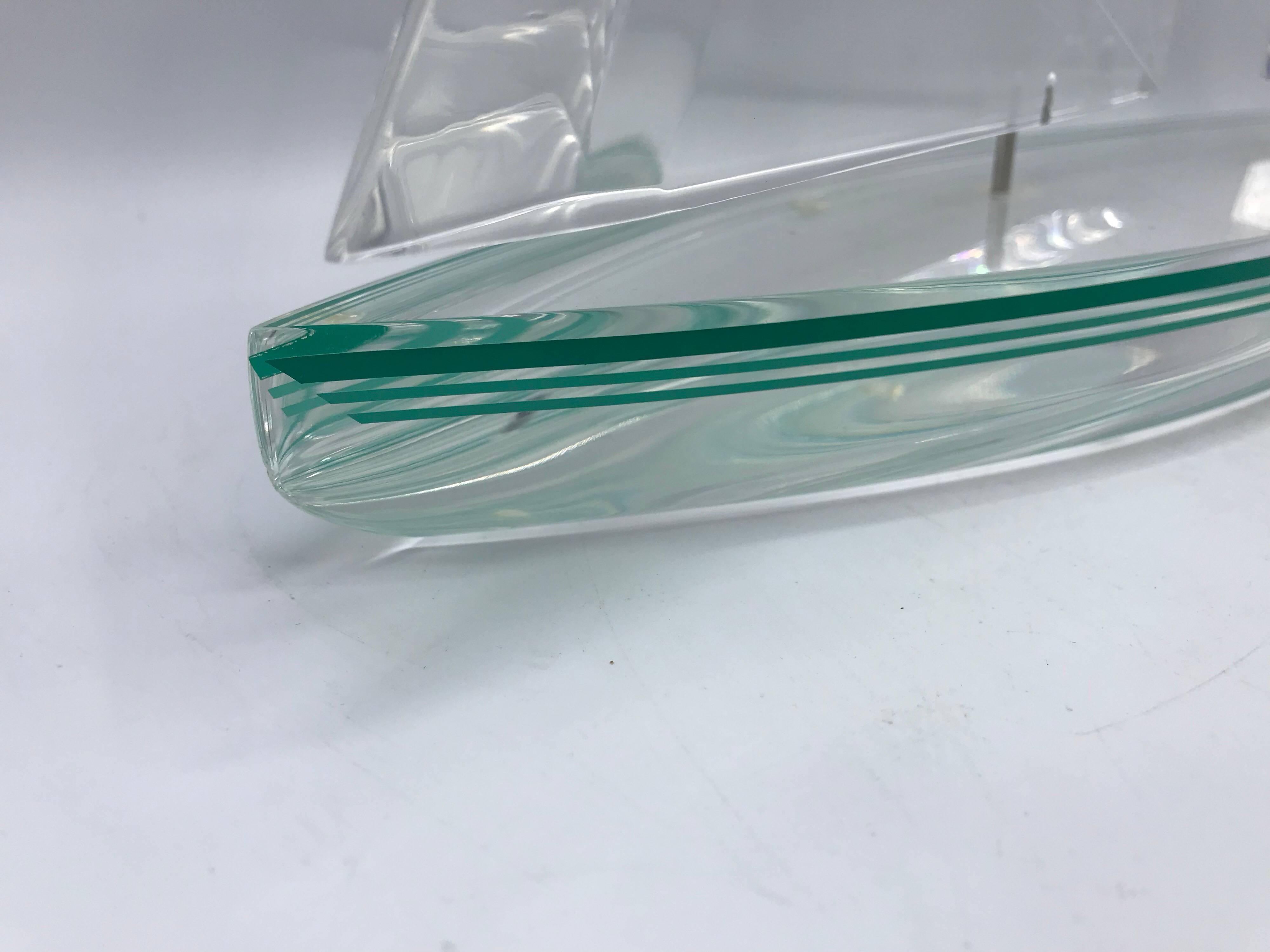 Modern Lucite Sailboat Sculpture 1