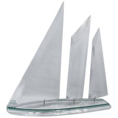 Modern Lucite Sailboat Sculpture