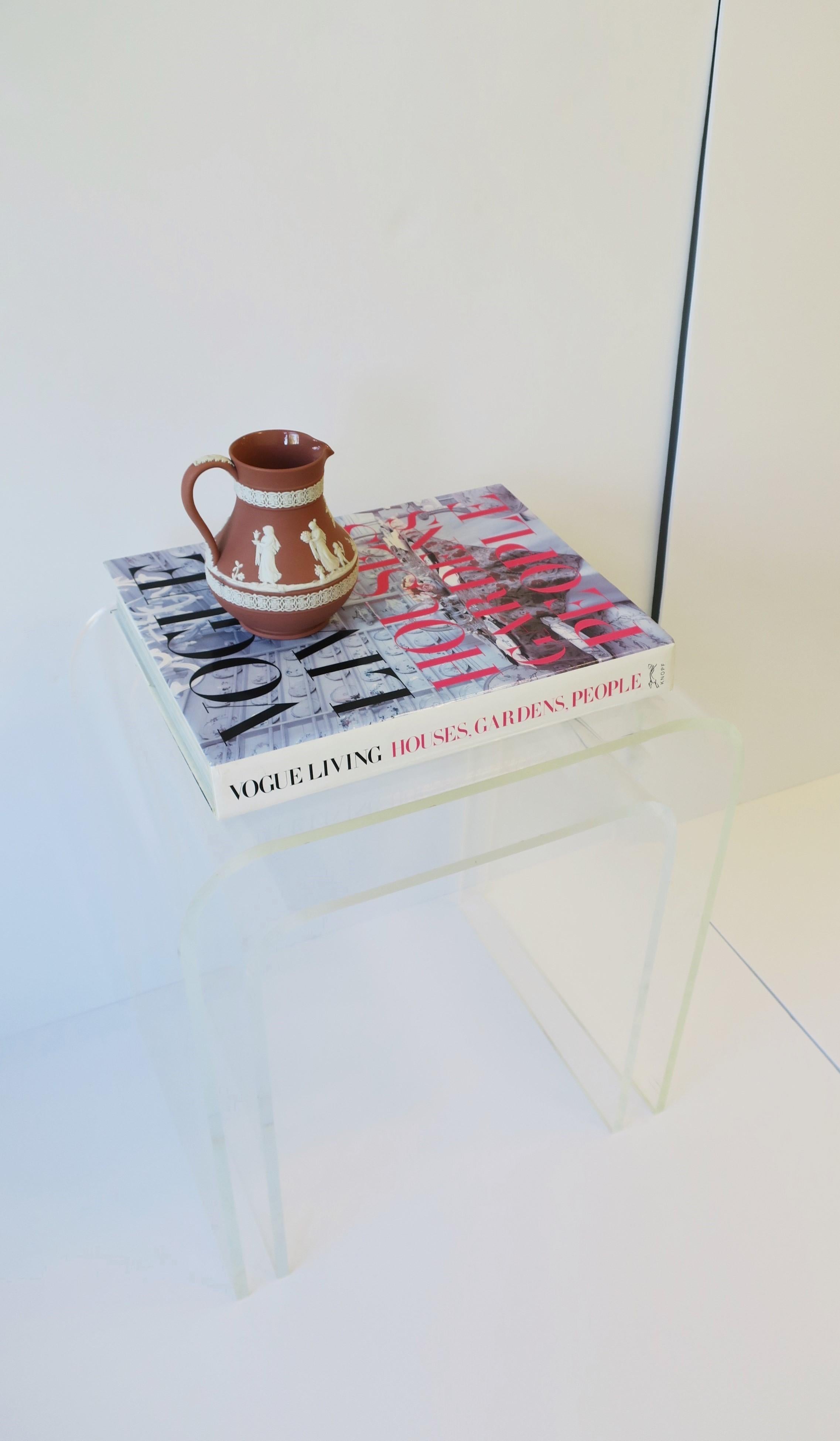 Modern Lucite Side Nesting Tables with Waterfall Edge 5