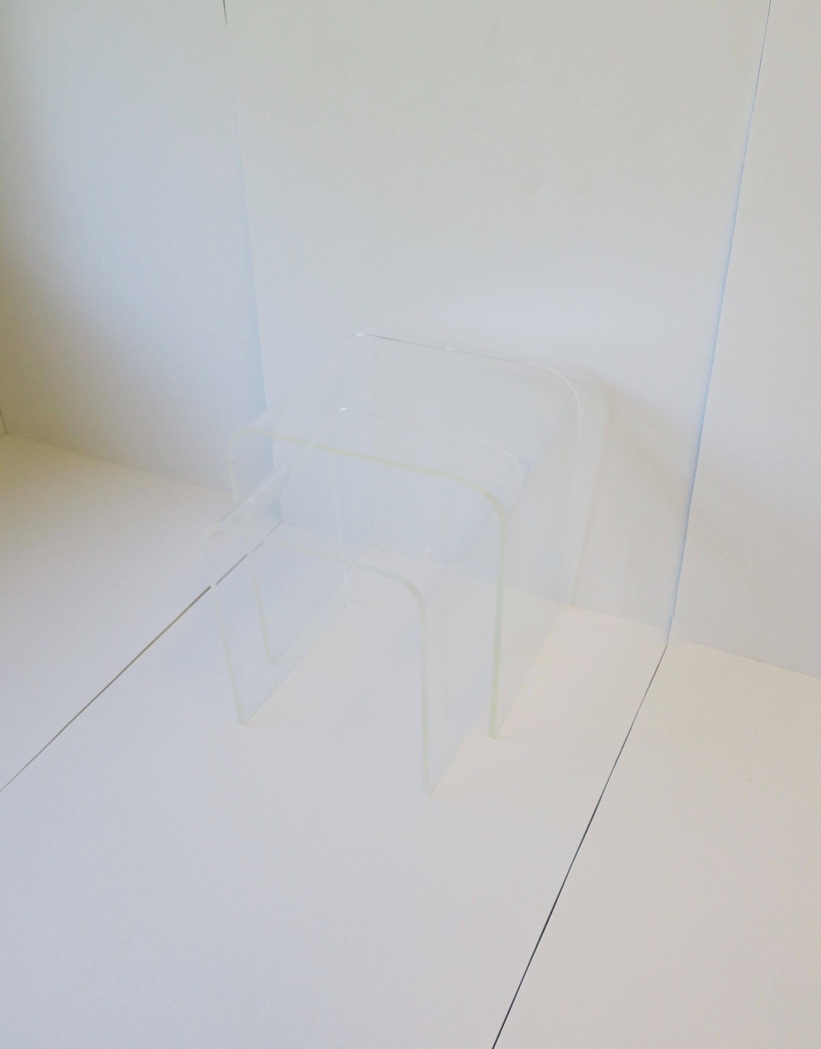 Modern Lucite Side Nesting Tables with Waterfall Edge 6