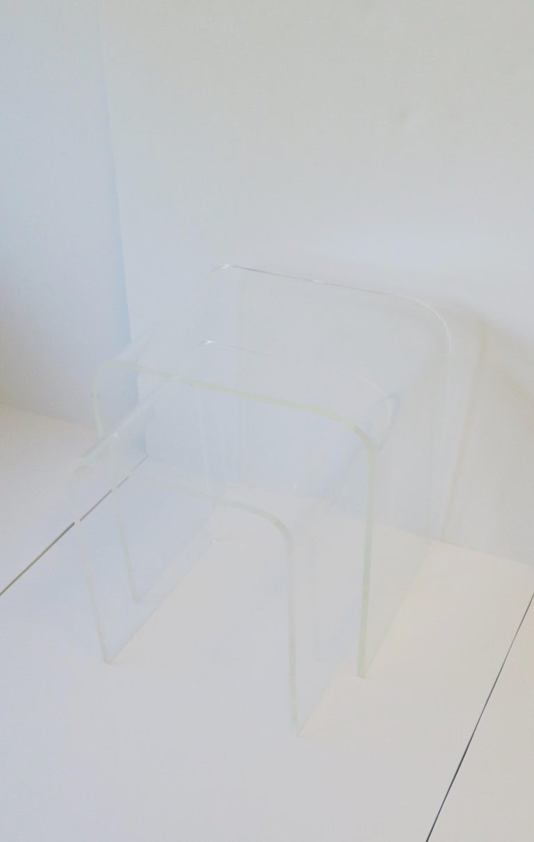 Modern Lucite Side Nesting Tables with Waterfall Edge 7