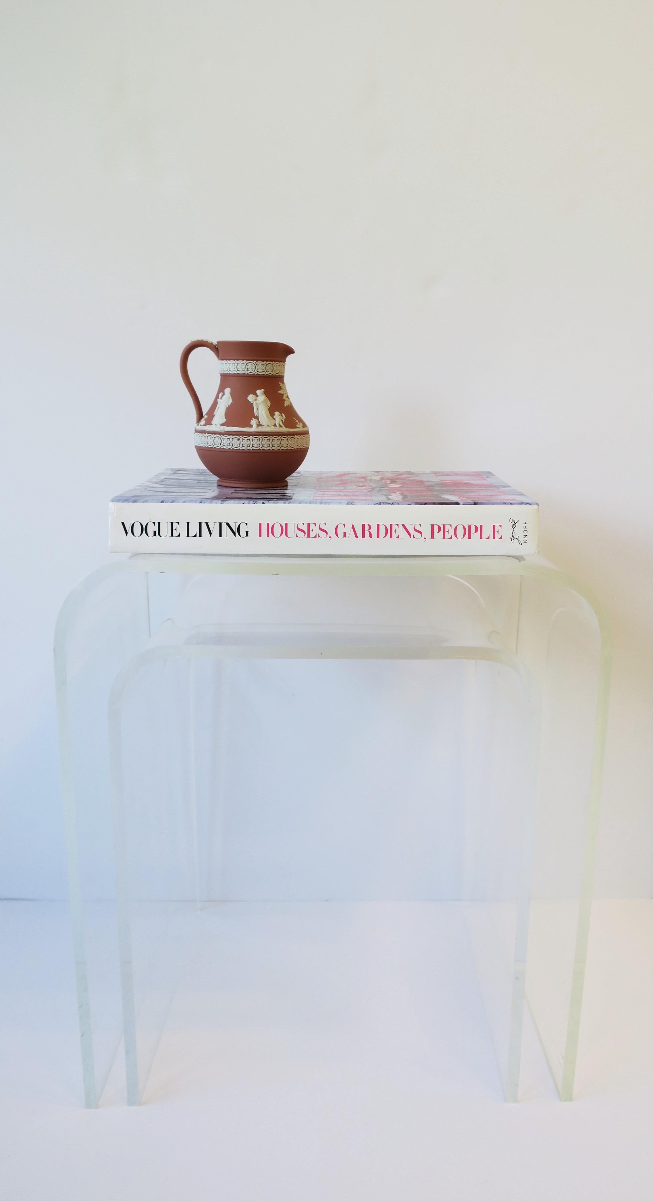 Modern Lucite Side Nesting Tables with Waterfall Edge 2