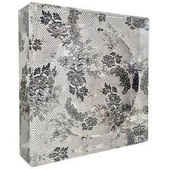 Modern Lucite Square & Round Optic "Lace" Bowl By, Alexandra Von Furstenberg