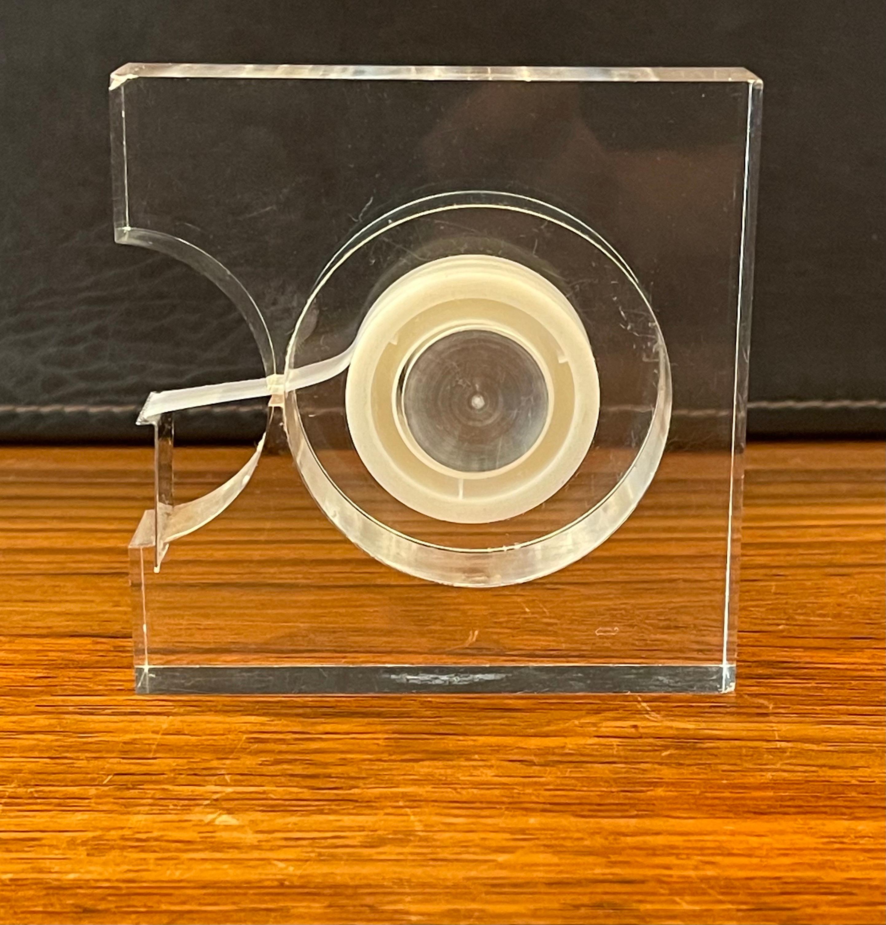 Modern Lucite Tape Dispenser by Two's Company, Design Study Collection MoMA In Good Condition In San Diego, CA