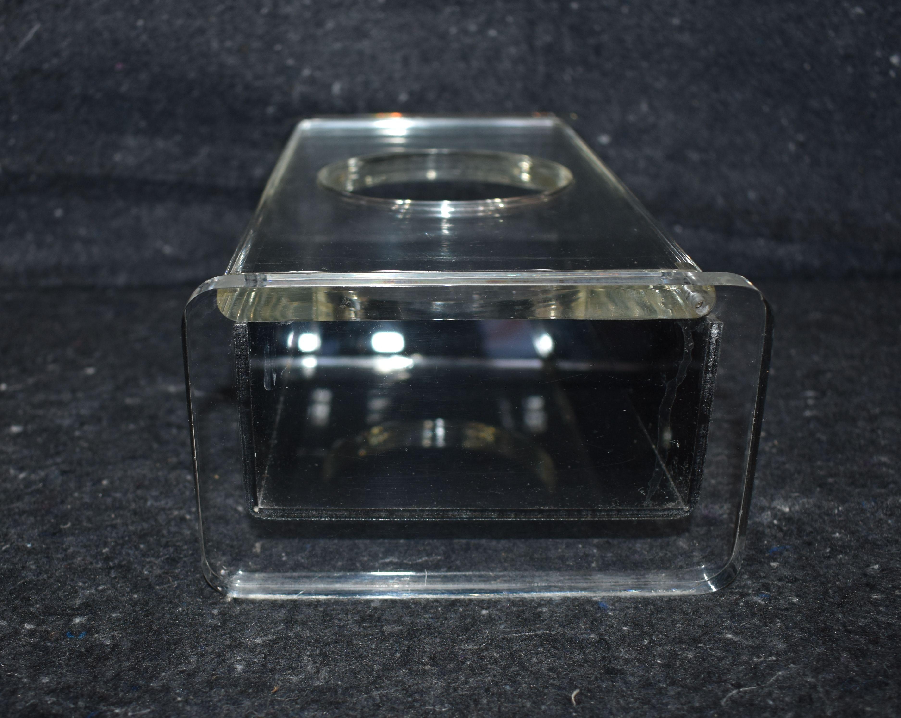 Modern Lucite Tissue Box In Good Condition In Cathedral City, CA