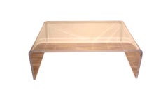 Table basse moderne en lucite transparente en forme de cascade