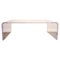 Modern Lucite Waterfall Clear Coffee Table