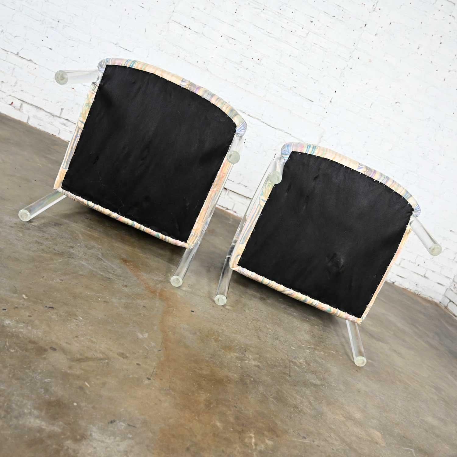 Modern Lucite Waterfall Side Chairs Attr to Leon Rosen for The Pace Collection 4