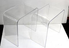 Modern Lucite Waterfall Side Tables