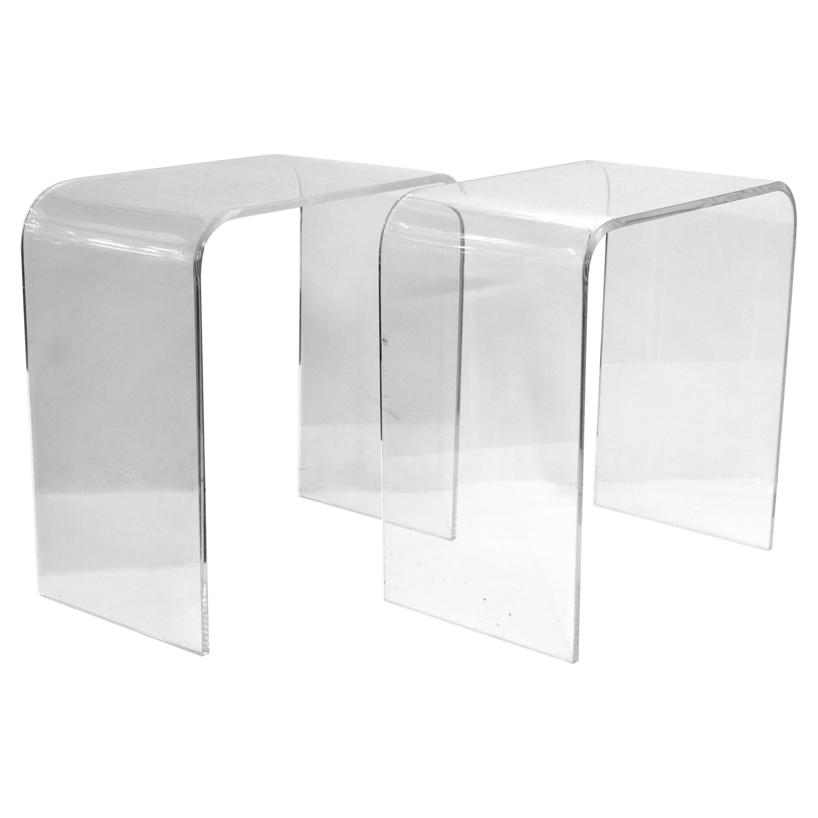 Lucite Waterfall Side/End Table at 1stdibs