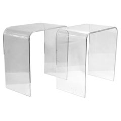 Modern Lucite Waterfall Side Tables
