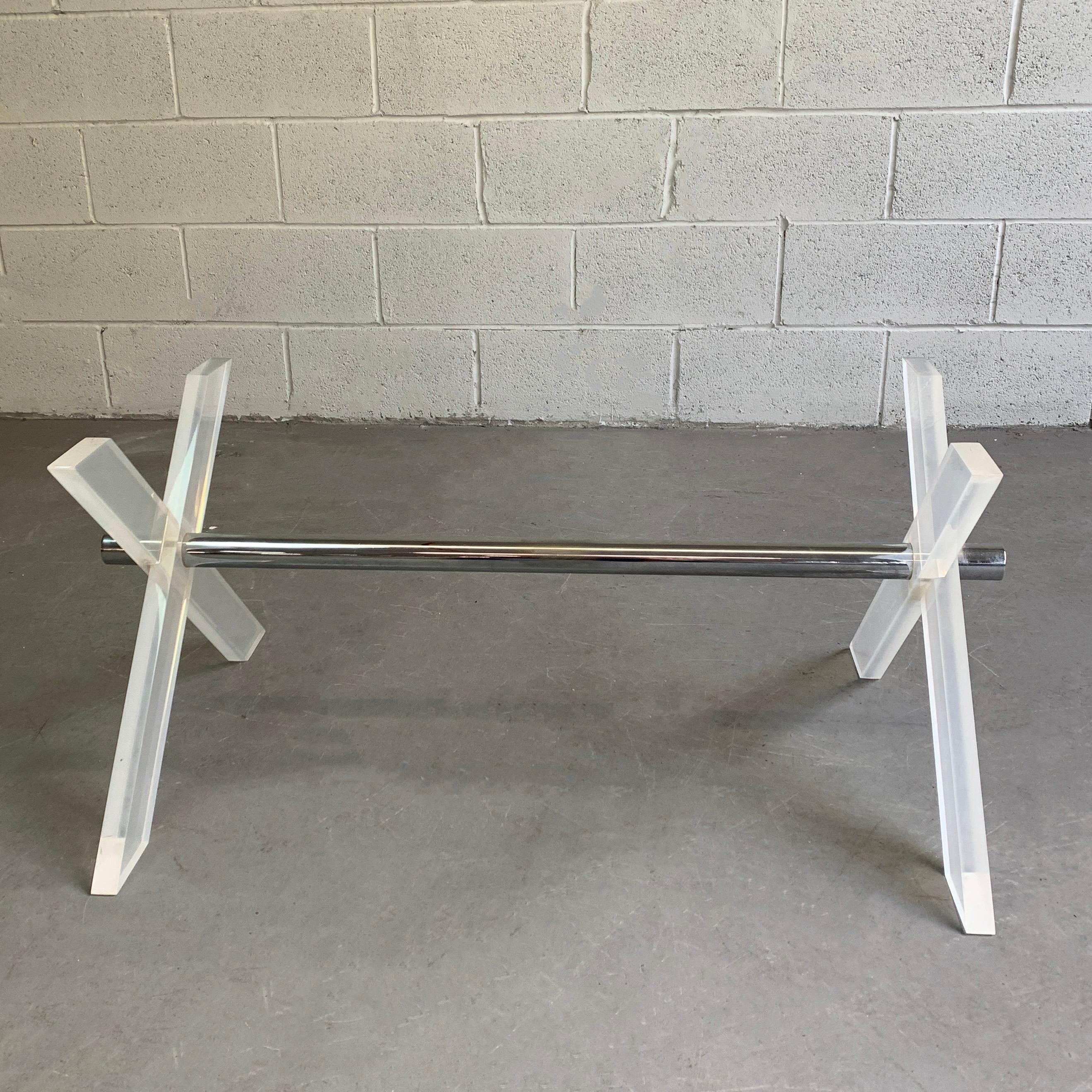 Mid-Century Modern Modern Lucite X-Coffee Table Base For Sale