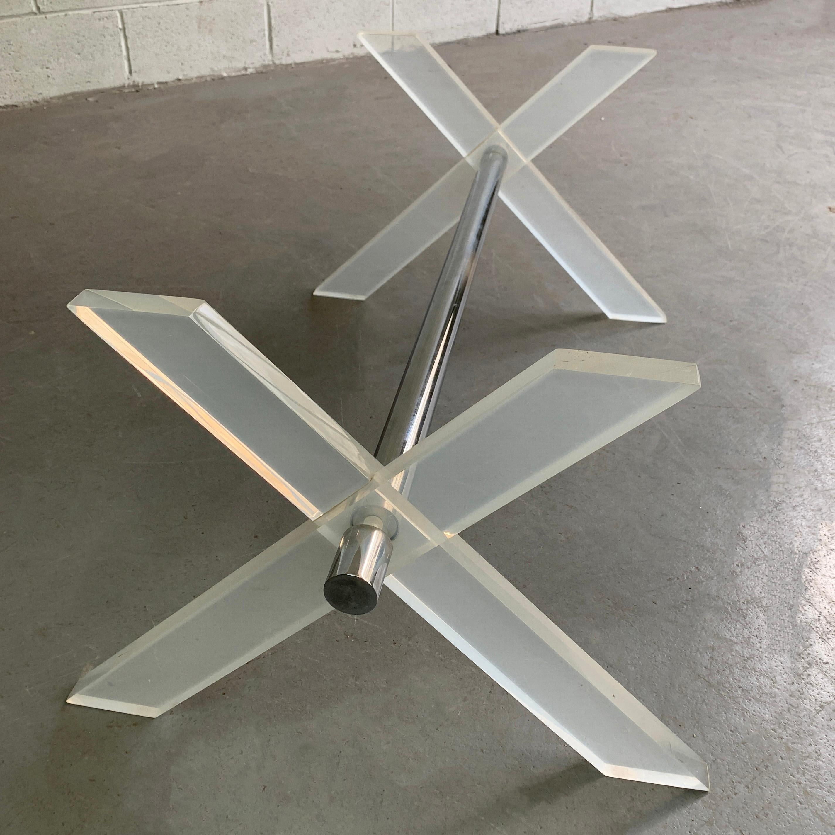 American Modern Lucite X-Coffee Table Base For Sale