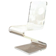 Modern Lucite 'Z' Cantilever Chair