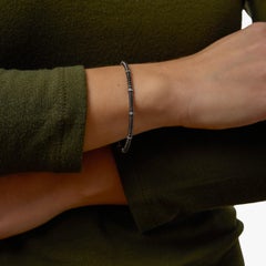 Modern Lugano rose cut diamond 18k blackened gold coil bangle