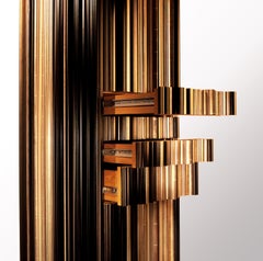 Contemporary Dark and Silver Wood Moldings Armoire by Luis Pons
