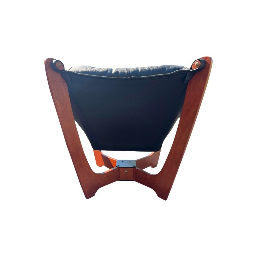 Modern Luna Floating Designer Chairs in Black Leather a Pair in vendita 2