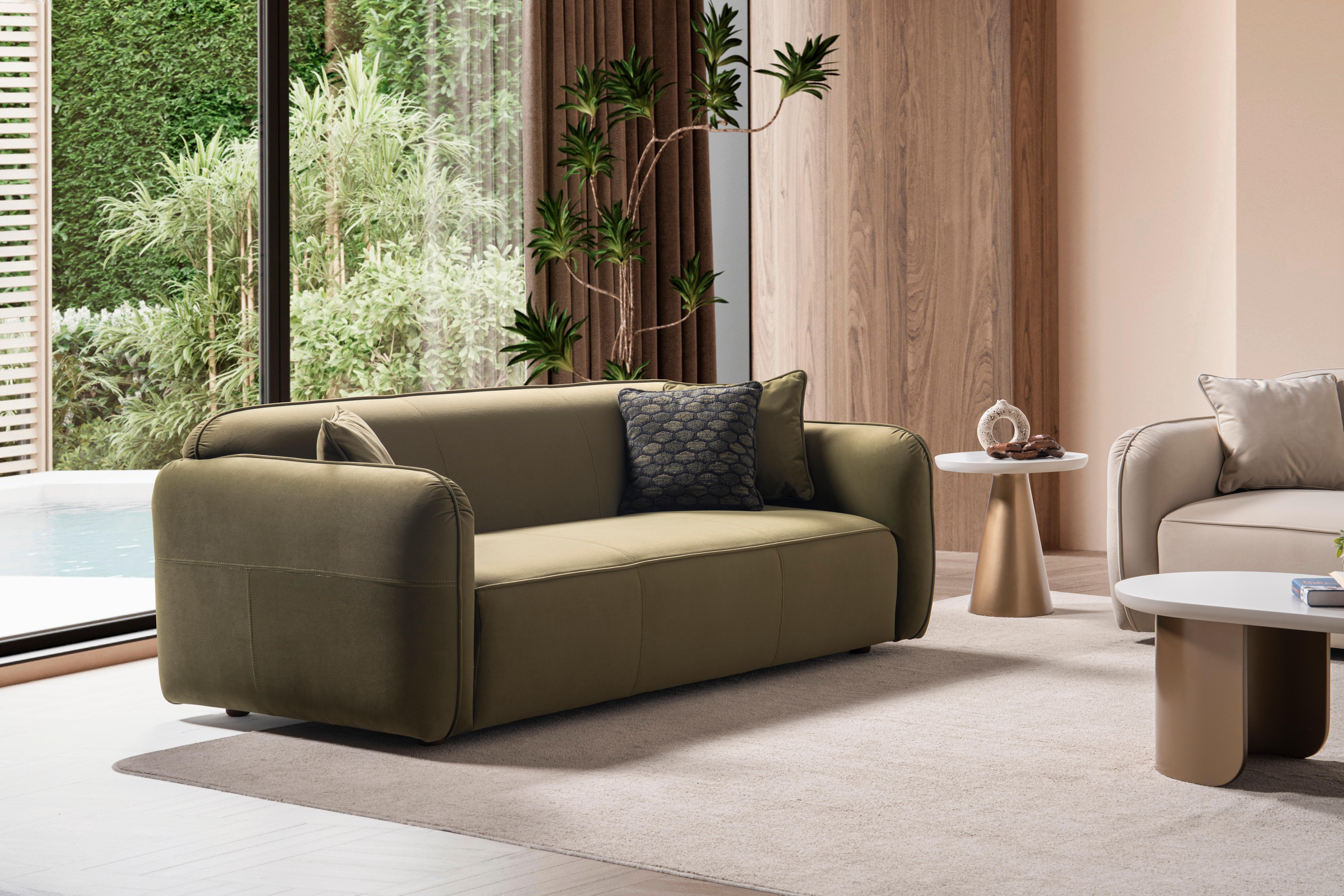 Modern Luna Sofa Set ( 2 Three-Seaters 2 Armchairs) For Sale 8