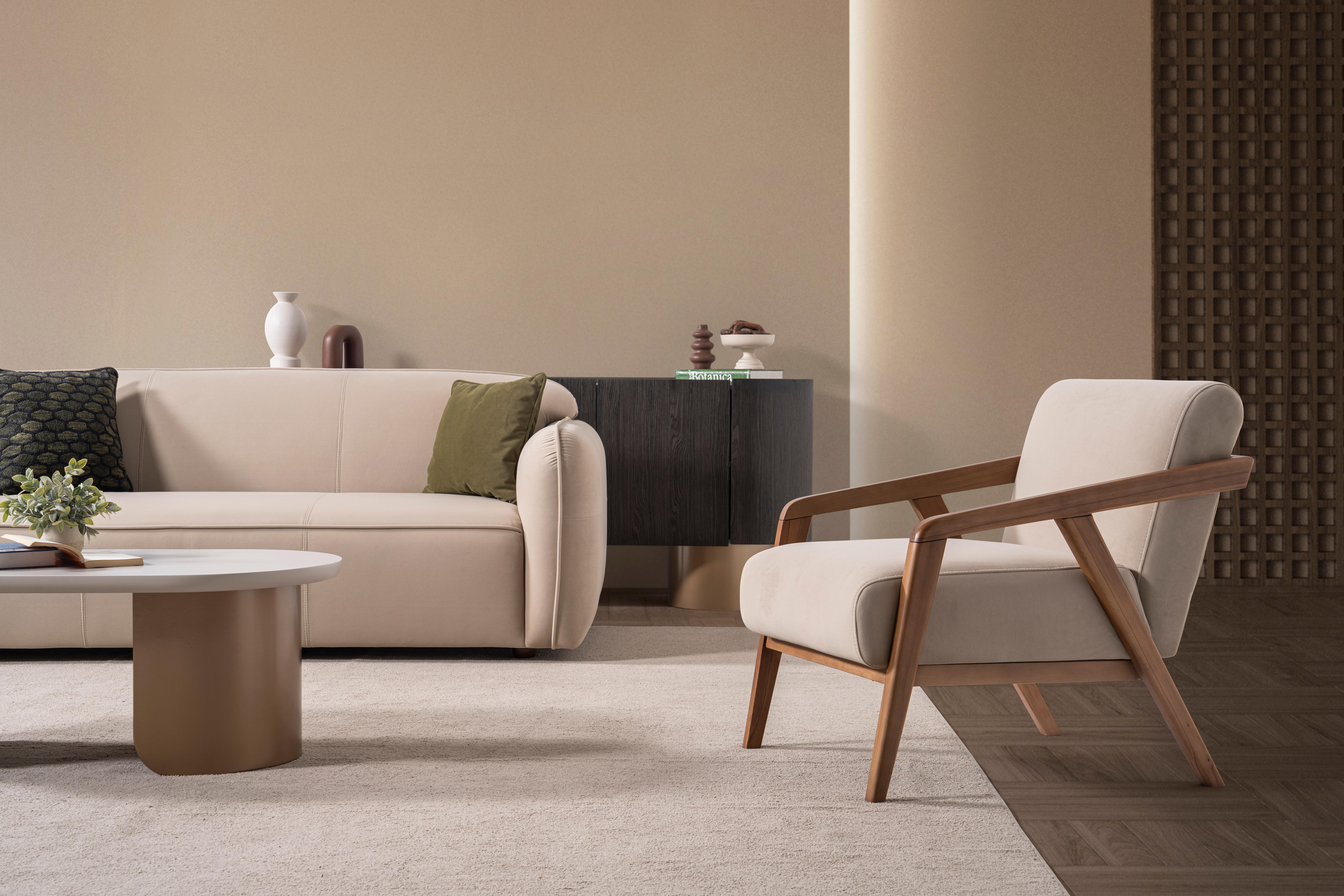 Contemporary Modern Luna Sofa Set ( 2 Three-Seaters 2 Armchairs) For Sale