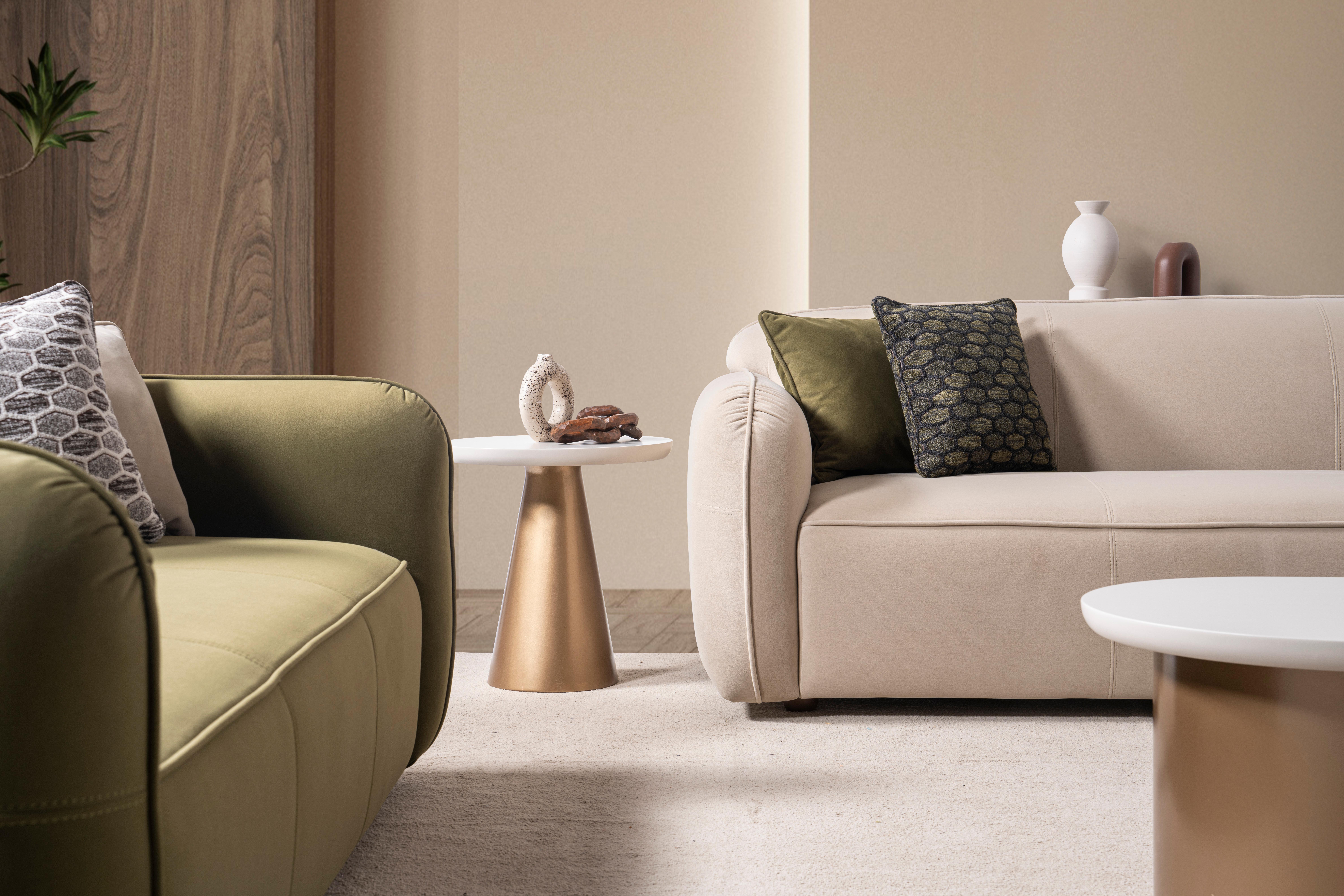 Foam Modern Luna Sofa Set ( 2 Three-Seaters 2 Armchairs) For Sale