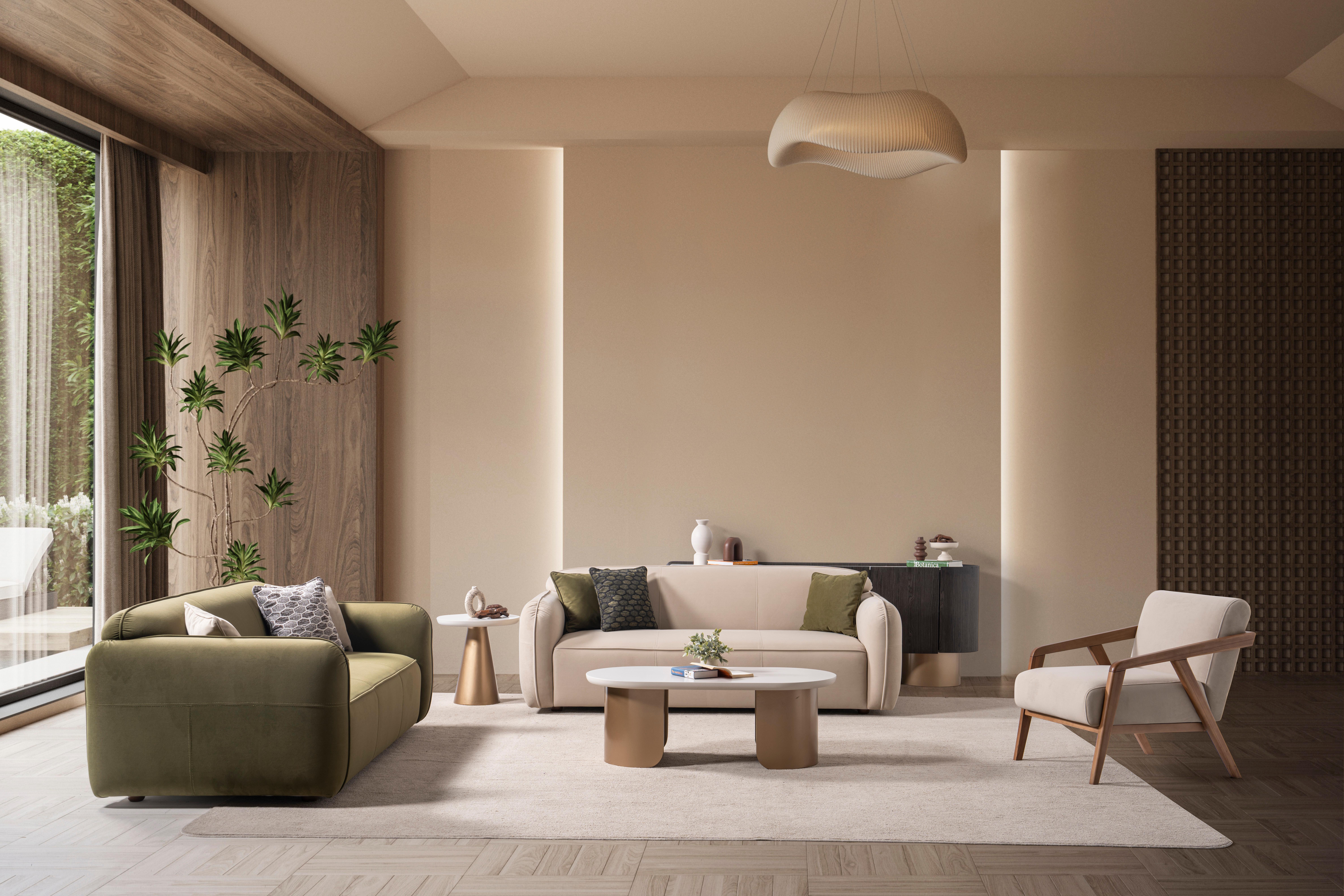 Modern Luna Sofa Set ( 2 Three-Seaters 2 Armchairs) For Sale 1