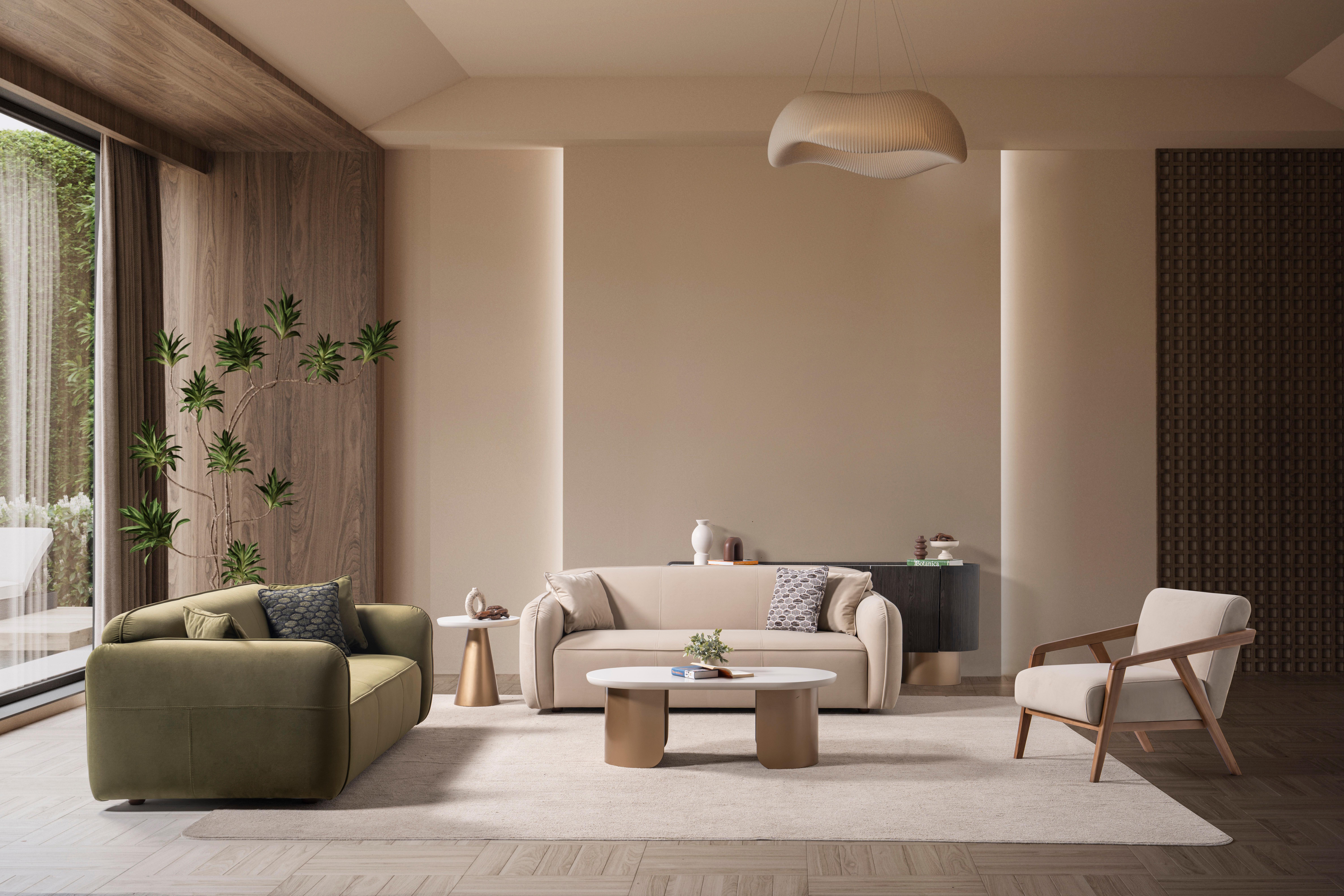Modern Luna Sofa Set ( 2 Three-Seaters 2 Armchairs) For Sale 2