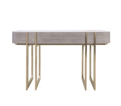 Modern Luxe Console Table in Light Wood & Metal, Minimalist Design