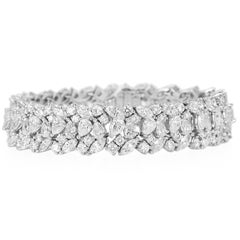Modern Luxurious 24.50 carats Diamond Platinum Wrap Bracelet