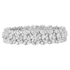 Modernes, luxuriöses Platin-Wickelarmband mit 24,50 Karat Diamanten