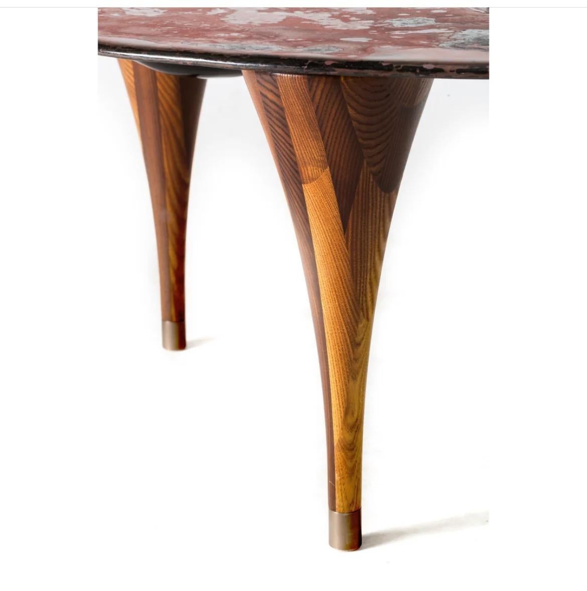 Ukrainian Modern Luxury Round Mars Table made of Glass & Titanium For Sale