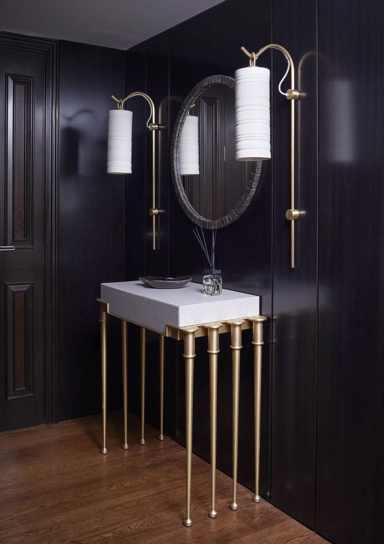 Clavis Modern Luxury Space Saving Console Table with a Drawer and Art ...