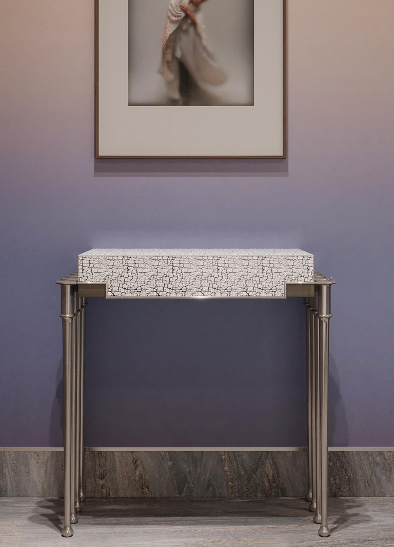 Clavis Modern Luxury Space Saving Console Table with a Drawer and Art ...