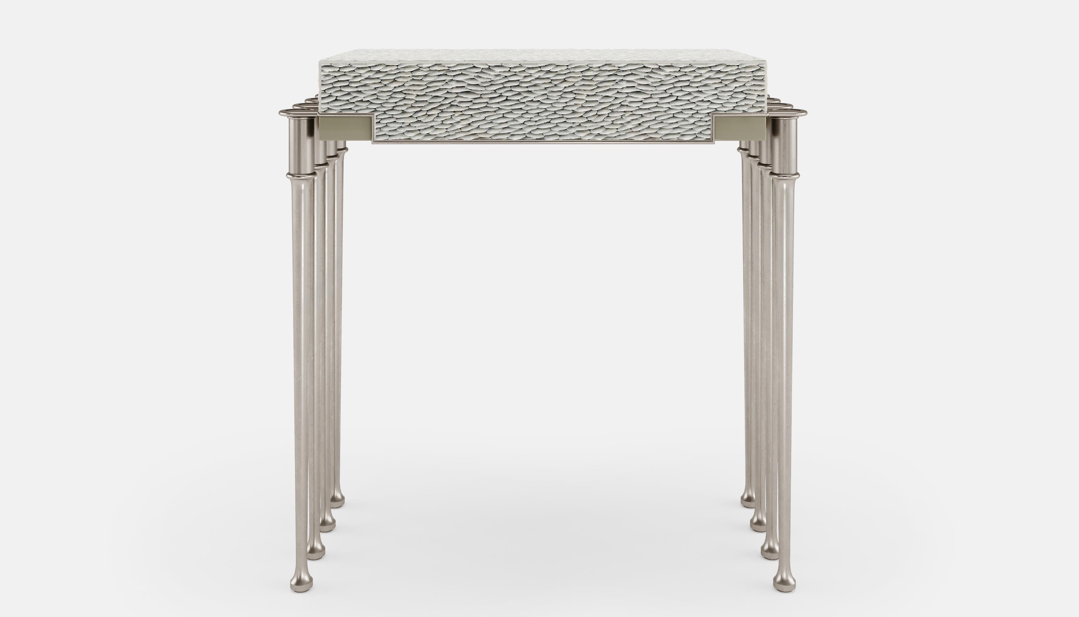 Clavis Modern Luxury Space Saving Console Table with a Drawer and Art Deco Twist For Sale 1