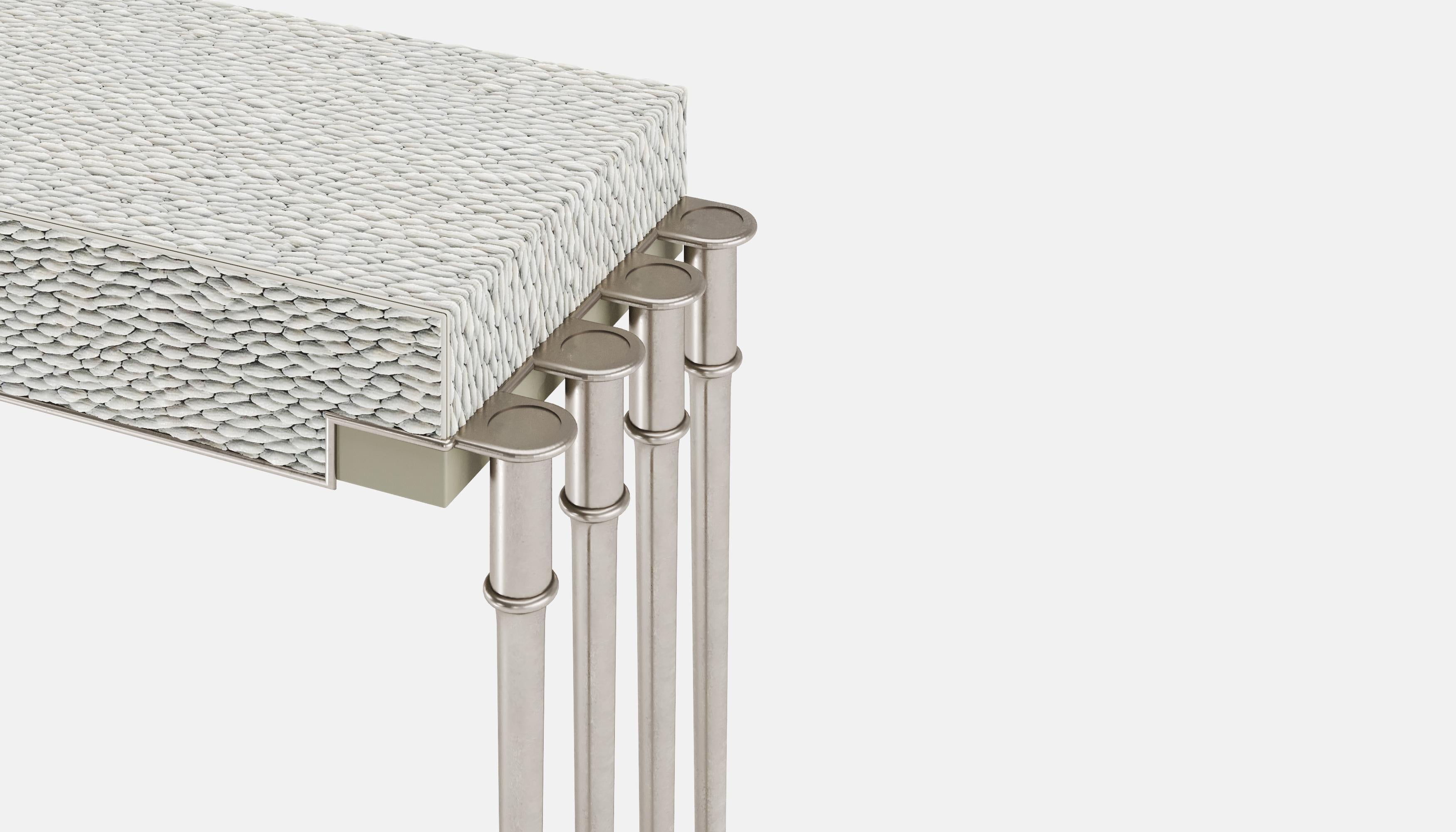 Table console de décoration de luxe Clavis Modern Luxury avec tiroir et torsion Art Déco en vente 3