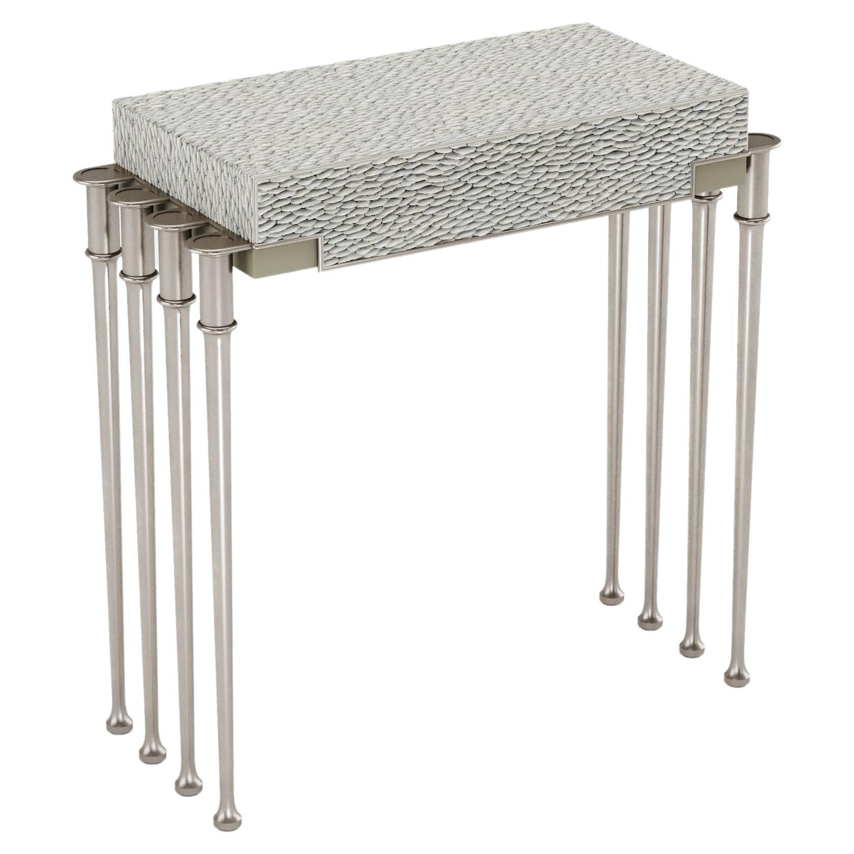 Clavis Modern Luxury Space Saving Console Table with a Drawer and Art Deco Twist For Sale