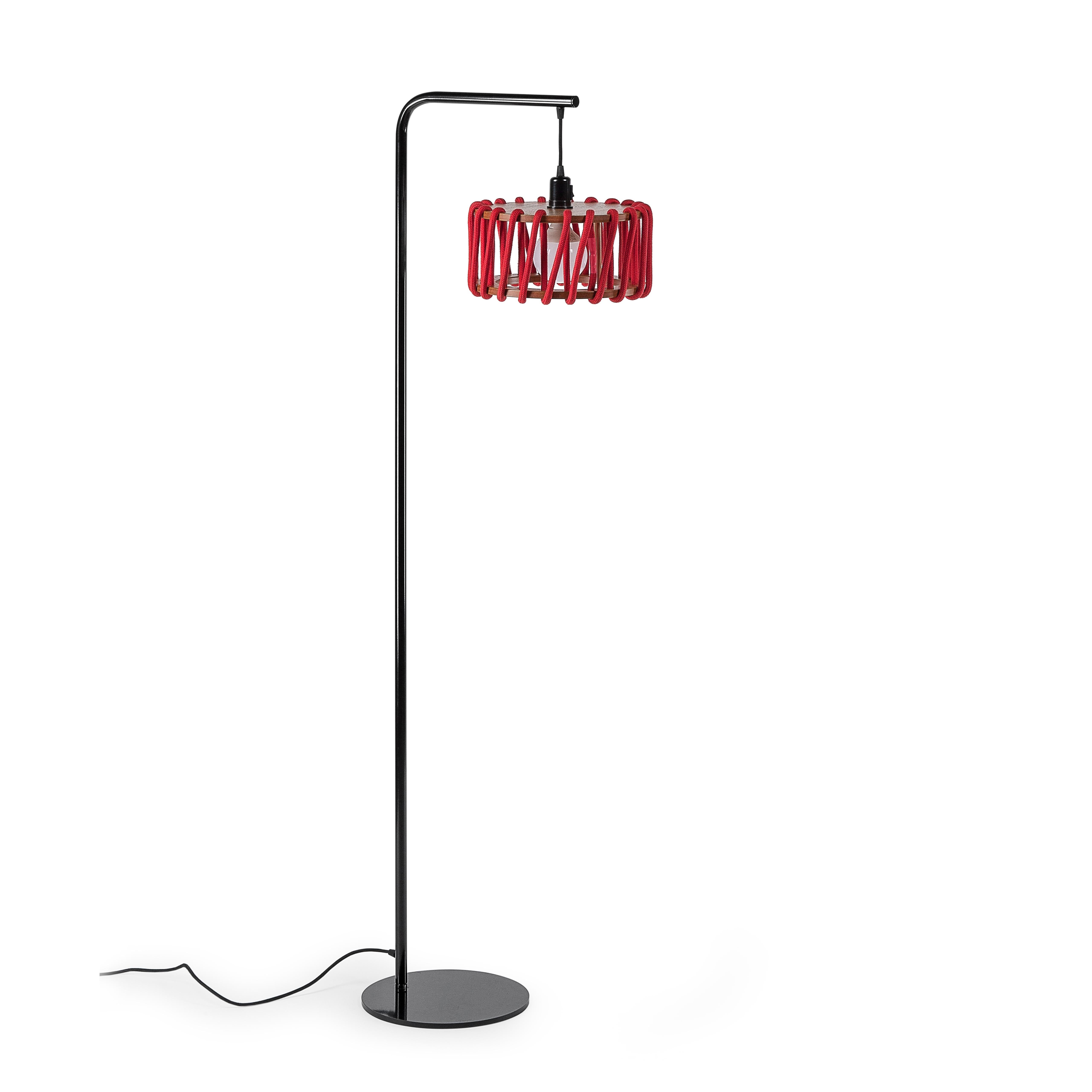 Contemporary Modern Macaron Floor Lamp, Black Frame, D30 For Sale