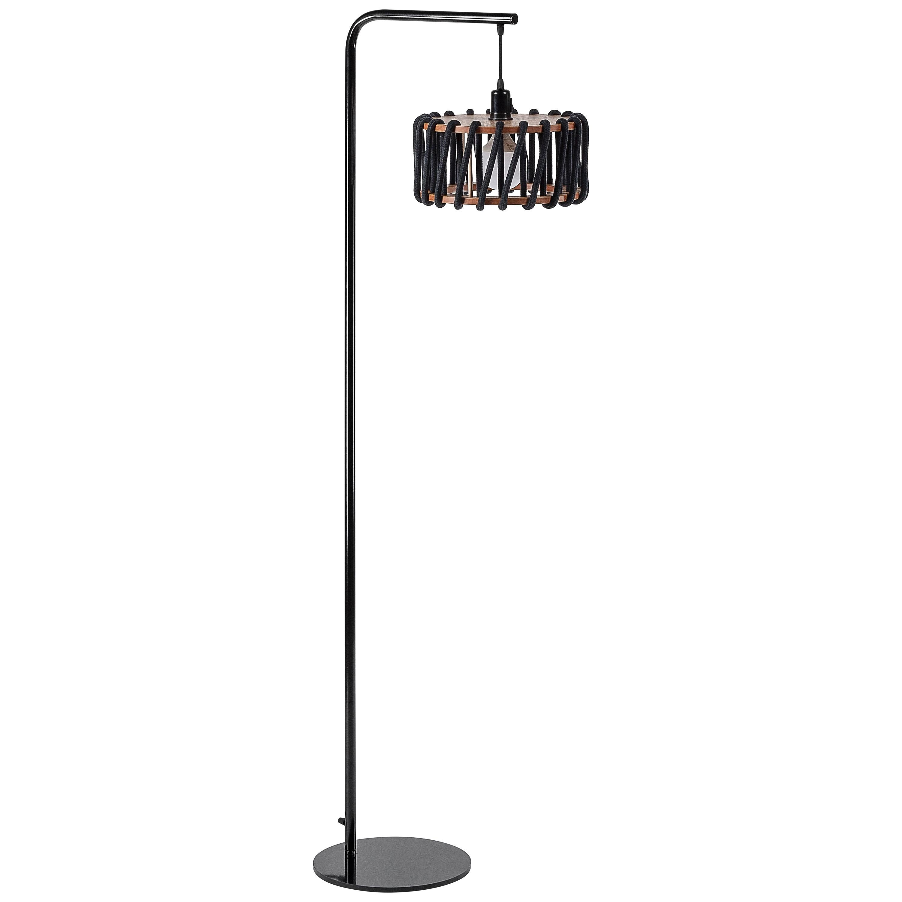 Modern Macaron Floor Lamp, Black Frame, D30 For Sale