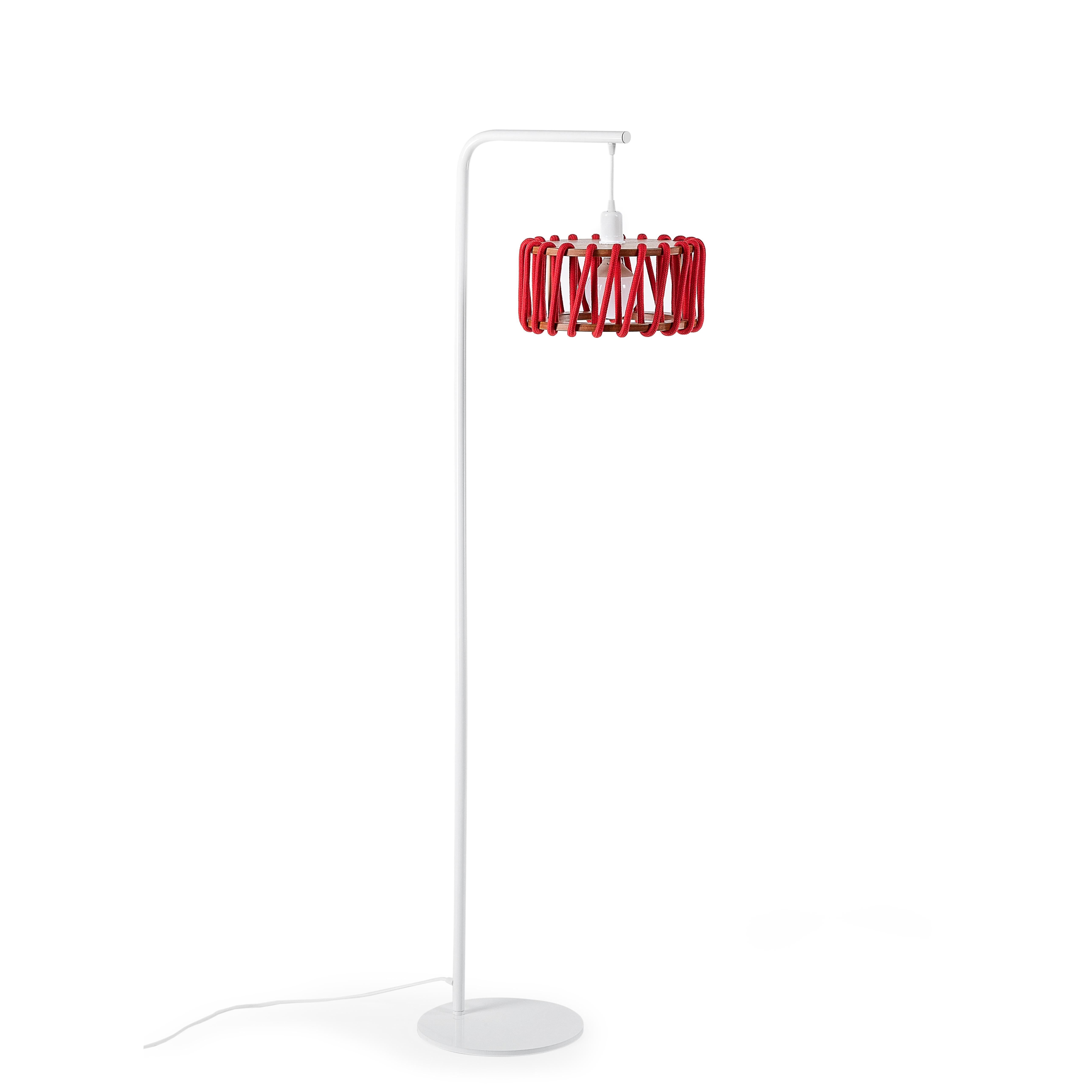 Contemporary Modern Macaron Floor Lamp, White Frame, D30 For Sale