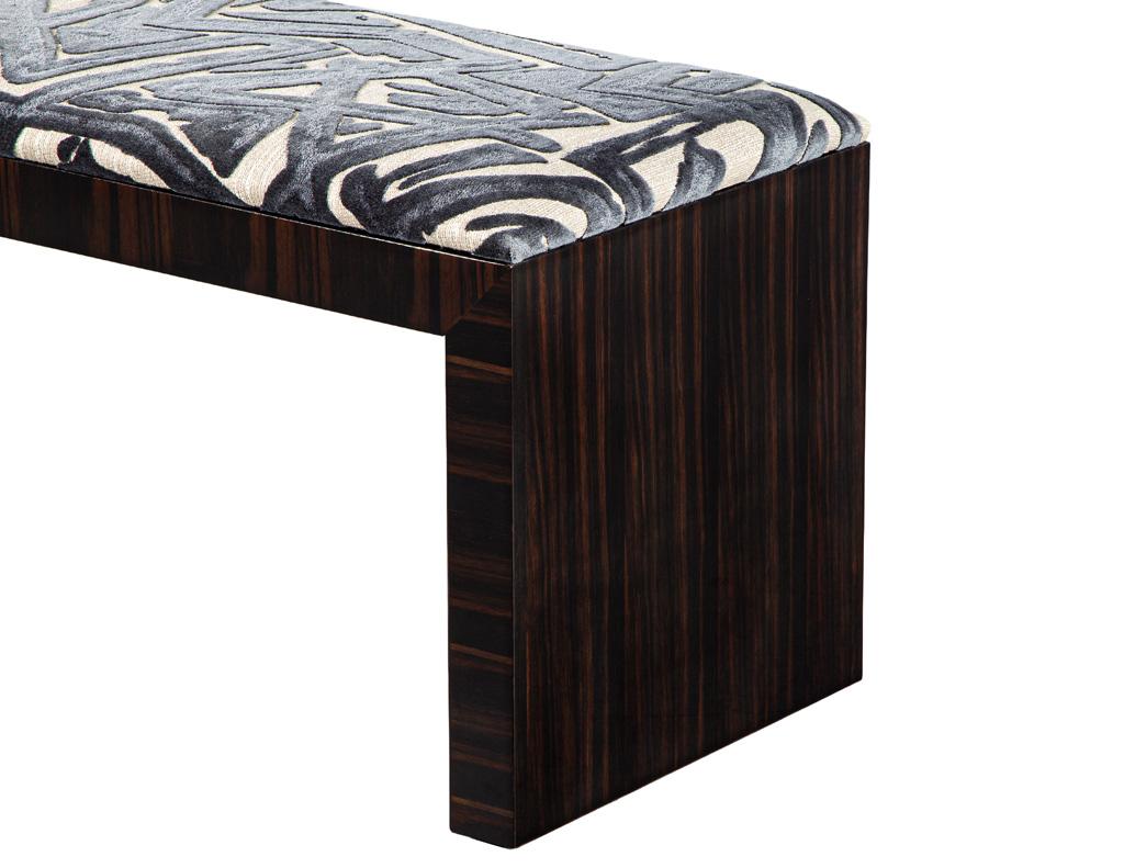 Fabric Modern Macassar Bench by Carrocel For Sale