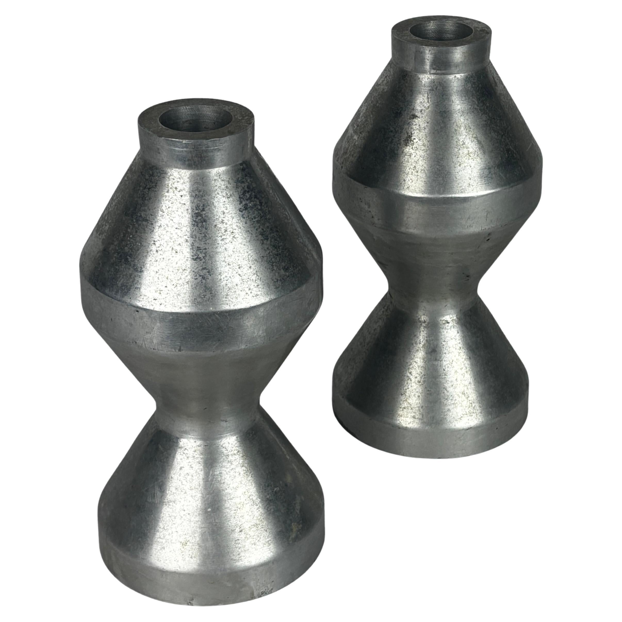 Modern Machinists Aluminum Turned Candle Holders